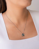 Gargantilha Veneziana Pingente Orgânico Liso 1.5 cm Ródio Branco - 45cm