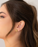 Brinco Meia Bola Tela 1.2 cm Banhado a Ouro 18K