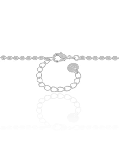 Gargantilha Gravata Plaquinhas Achatadas Ródio Branco - 45 cm