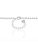 Gargantilha Gravata Plaquinhas Achatadas Ródio Branco - 45 cm