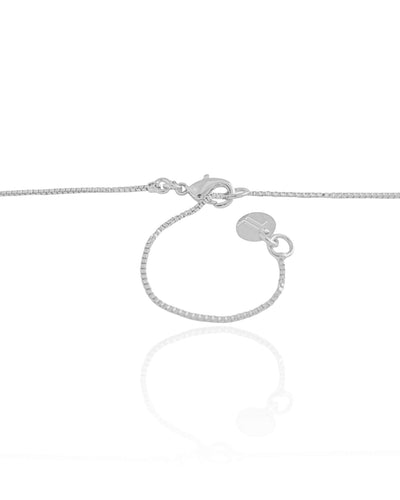 Gargantilha Longa Pingente Orgânico Vazado 3.8 cm Ródio Branco - 65 cm
