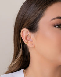 Piercing Baguete Cristal Banhado a Ouro 18K