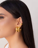 Brinco Argola Tubo Tela 3.1 cm Banhado a Ouro 18K