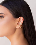 Piercing 3 Filetes Detalhes Banhado a Ouro 18K