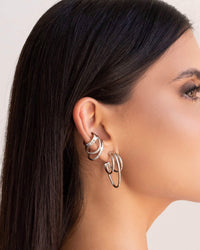 Piercing 3 Filetes Detalhes Ródio Branco