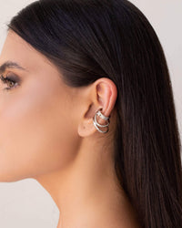 Piercing 3 Filetes Detalhes Ródio Branco