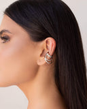 Piercing 3 Filetes Detalhes Ródio Branco