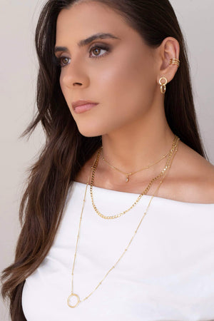 Piercing Filetes Lisos Banhado a Ouro 18K