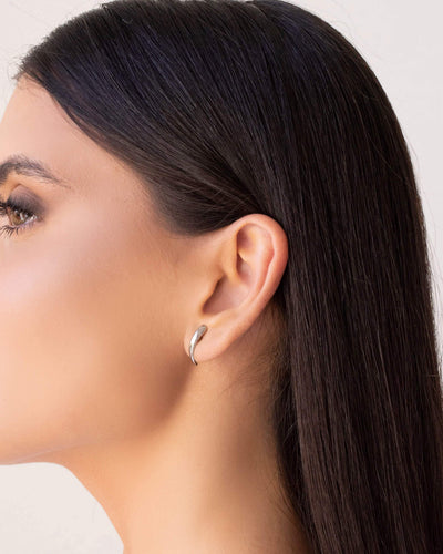 Ear Hook Liso Ródio Branco