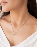 Choker Veneziana Trevo Liso Ródio Branco