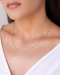 Gargantilha Veneziana Bolinhas Lisas Banhado a Ouro 18K - 45 cm