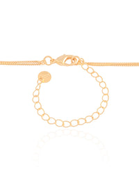 Gargantilha Dupla Redondo e Ponto de Luz Cristal Banhado a Ouro 18K