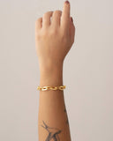 Pulseira Elos Ovais 9 mm Banhado a Ouro 18K - 16 cm