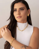 Choker Elos Ovais 9 mm Banhado a Ouro 18K