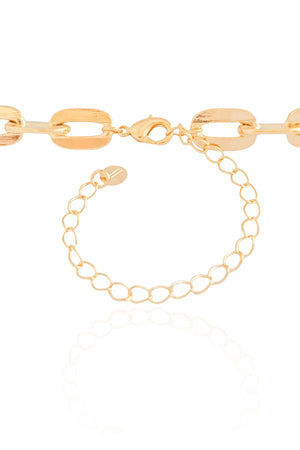 Choker Elos Ovais 9 mm Banhado a Ouro 18K