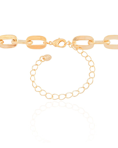 Choker Elos Ovais 9 mm Banhado a Ouro 18K - 35 cm
