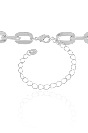 Choker Elos Ovais 9 mm Ródio Branco