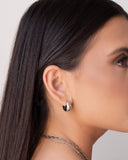 Brinco Argola Click Abaulada Lisa 1.7 cm Ródio Branco