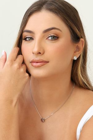 Gargantilha Filho Menina Ponto de Luz Cristal Ródio Branco - 45 cm