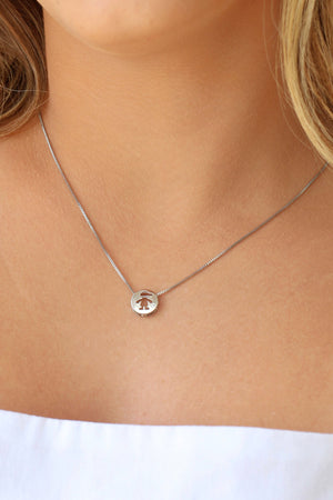 Gargantilha Pingente Filho Ponto de Luz Cristal Ródio Branco - 45 cm