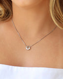 Gargantilha Pingente Filho Ponto de Luz Cristal Ródio Branco - 45 cm