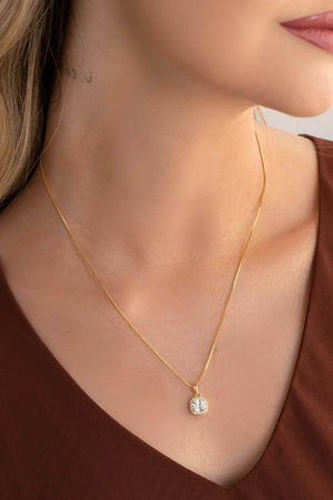 Gargantilha Veneziana Ponto de Luz Cravejado Cristal Banhado a Ouro 18K - 45 cm