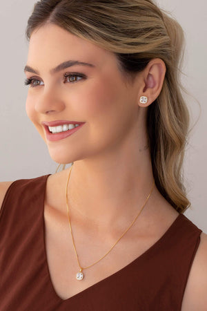 Gargantilha Veneziana Ponto de Luz Cravejado Cristal Banhado a Ouro 18K - 45 cm