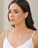 Gargantilha Veneziana Coração Cravejado Cristal Banhado a Ouro 18K - 45 cm