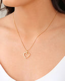 Gargantilha Veneziana Coração Cravejado Cristal Banhado a Ouro 18K - 45 cm