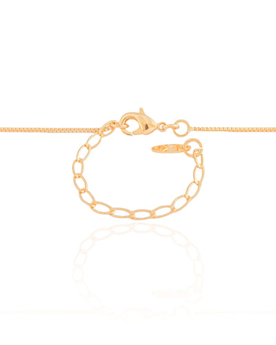 Colar Filho Menina Cravejado Cristal Banhado a Ouro 18K - 45 cm