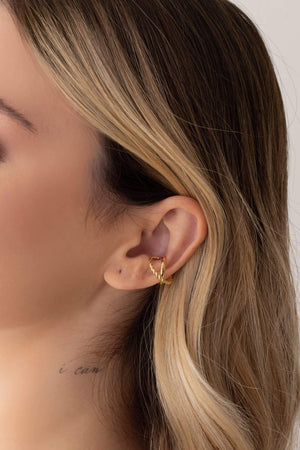 Piercing em X Torcido Banhado a Ouro 18K