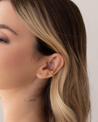 Piercing em X Torcido Banhado a Ouro 18K