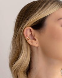 Piercing Filetes Cravejados Cristal Banhado a Ouro 18K