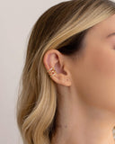 Piercing Filetes Cravejados Cristal Banhado a Ouro 18K