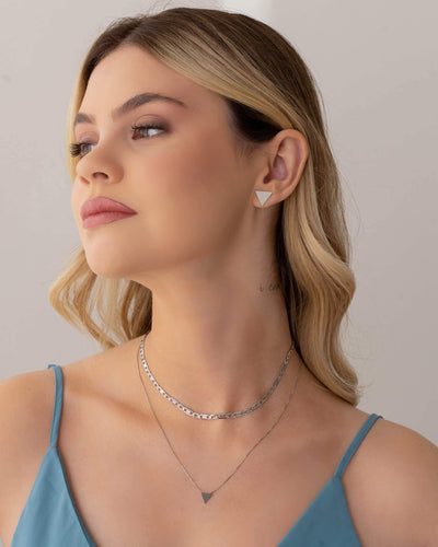 Choker Piastrine Ródio Branco - 33 cm