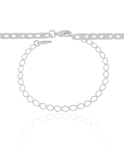 Choker Piastrine Ródio Branco - 33 cm
