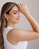 Piercing Filetes Cravejado Cristal Banhado a Ouro 18K