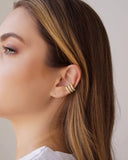 Piercing Filetes Cravejado Cristal Banhado a Ouro 18K