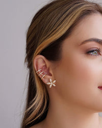 Piercing Filetes Cravejado Cristal Banhado a Ouro 18K