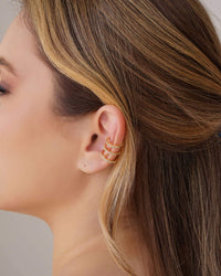 Piercing Filetes Cravejado Cristal Banhado a Ouro 18K