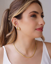 Brinco Gota Lisa 1.5 cm Banhado a Ouro 18K