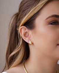 Brinco Gota Lisa 1.5 cm Banhado a Ouro 18K