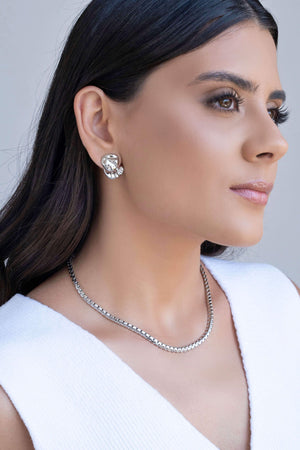 Choker Malha Egípcia 4 mm Ródio Branco