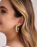 Brinco Argola Tubo Mola 4.0 cm Banhado a Ouro 18K