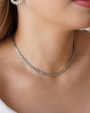 Choker Trançada 4 mm Ródio Branco