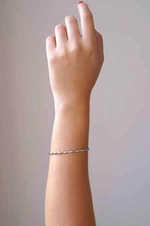 Bracelete Torcido Ródio Branco