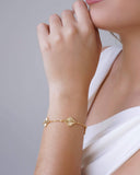 Pulseira Flor Riscada Banhado a Ouro 18K