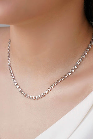 Choker Piastrine 4 mm Ródio Branco