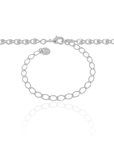 Choker Piastrine 4 mm Ródio Branco - 32 cm