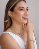 Ear Hook Torcido Liso Banhado a Ouro 18K